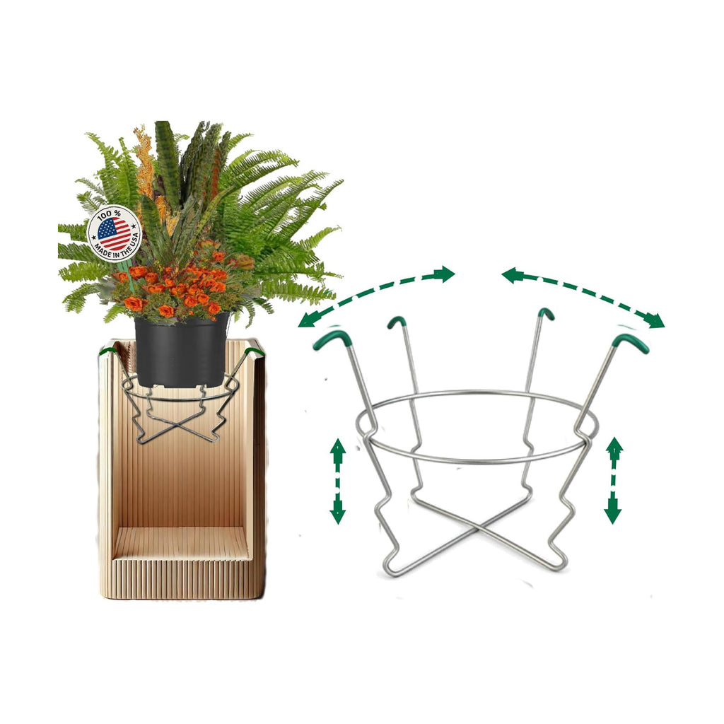 The DropNPlanter/Premium Adjustable Patented Design-Rubber Tips-Stable Fit in The TOP/Flower Pot Openings from 12-18