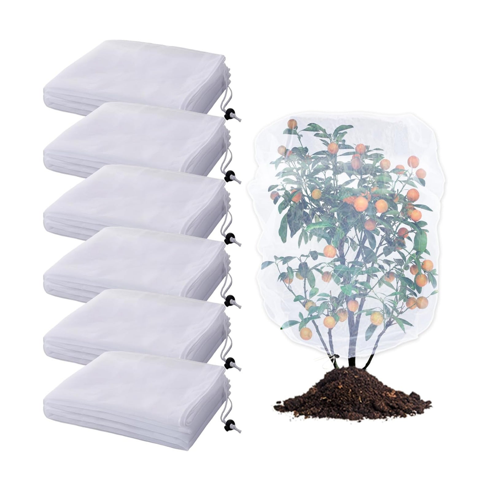 Acostop 6 Pcs 4x5ft Insect Bird Garden Netting for Protecting Plant | Fine Mesh Blueberry Bushes Net Cover with