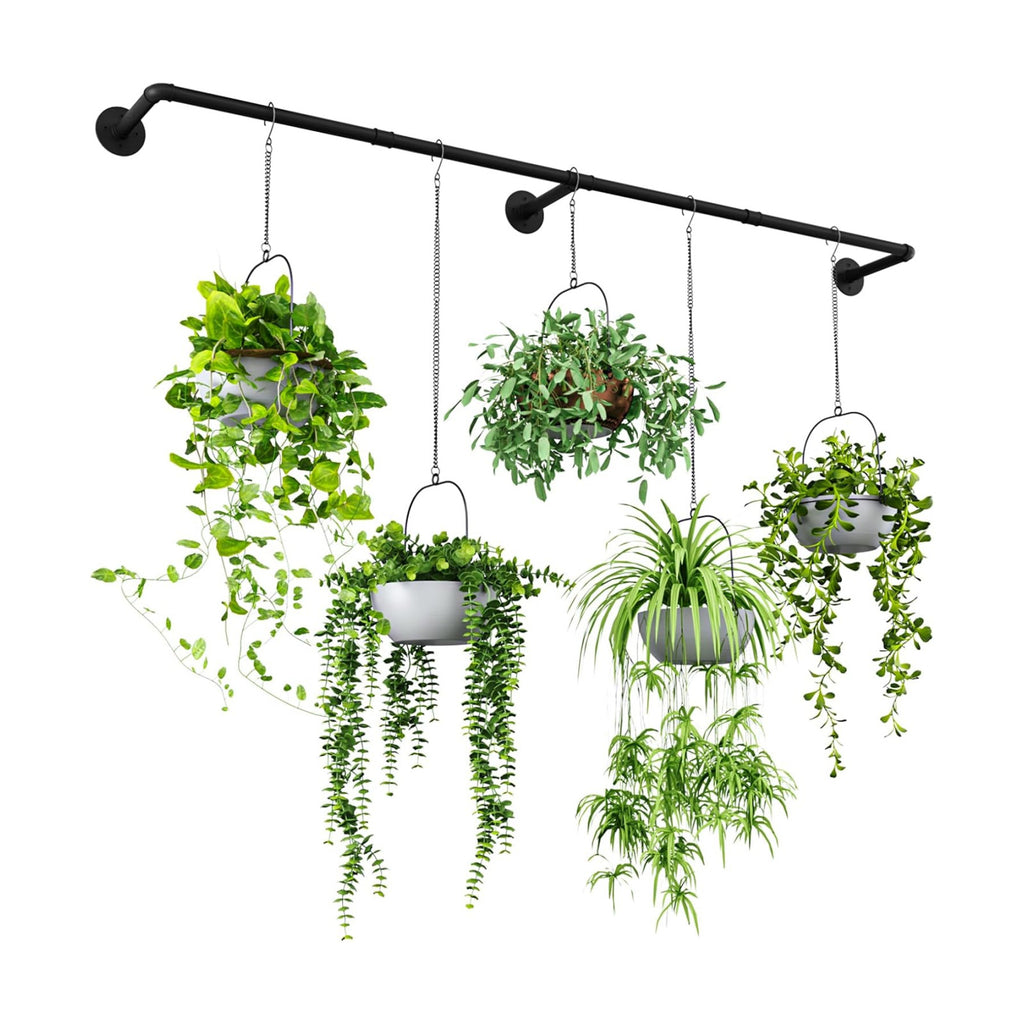 Bamworld Plant Hanger Indoor 70in Hanging Planters Rod Hanging Plant Holder | for Window Plant Shelves Metal Rod，Pots