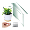 12Pack Plant Support Stake Half Round Plant Support Ring with 20 Pcs Clips