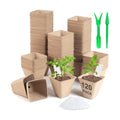 Baxrou 120 Pack 3.15 Inch Square Peat Pots for Seedlings