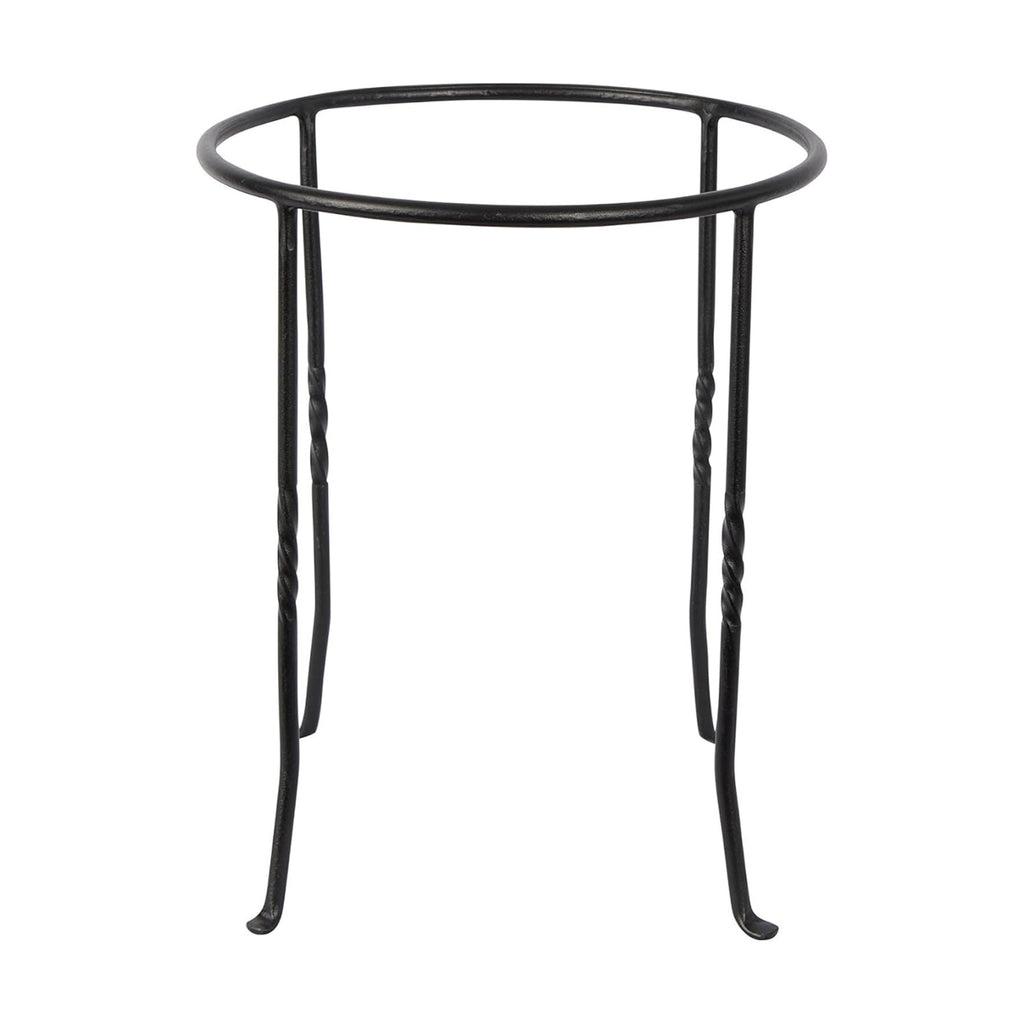 Fb14 Ring Wrought Iron Metal Plant Birdbath Bowl Stand Flowerpot Holder Black for Indoor Outdoor Garden Patio Yard