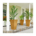 Outsunny 28 Inch Tall Planter for Outdoor Plants Set of 3, Light Brown | Taper Planter, Drainage Holes, Wood Grain