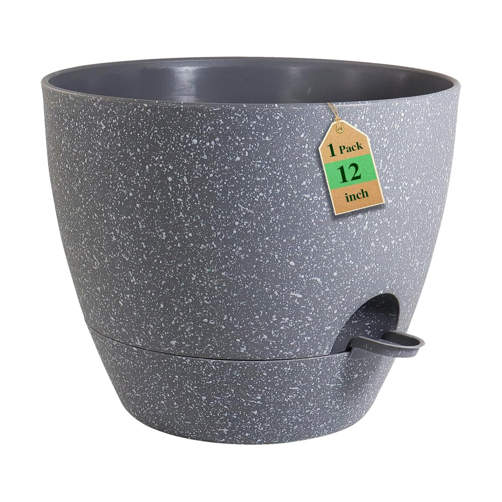 WSMKSZ 12 inch Large Self Watering Pots, Planter, Plant Pots with Mesh Drainage Holes for Indoor Outdoor House Plants