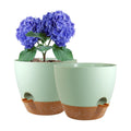 WSMKSZ 10 inch Self Watering Pots, 2 Pack Plastic Planters with Mesh Drainage Holes for Garden Plants and Flower