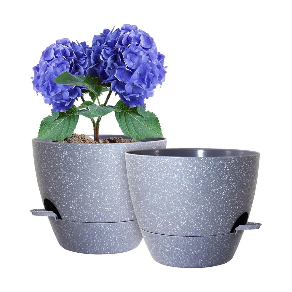 WSMKSZ 10 inch Self Watering Pots, Planter, Plant Pots with Mesh Drainage Holes for Indoor Outdoor House Plants and