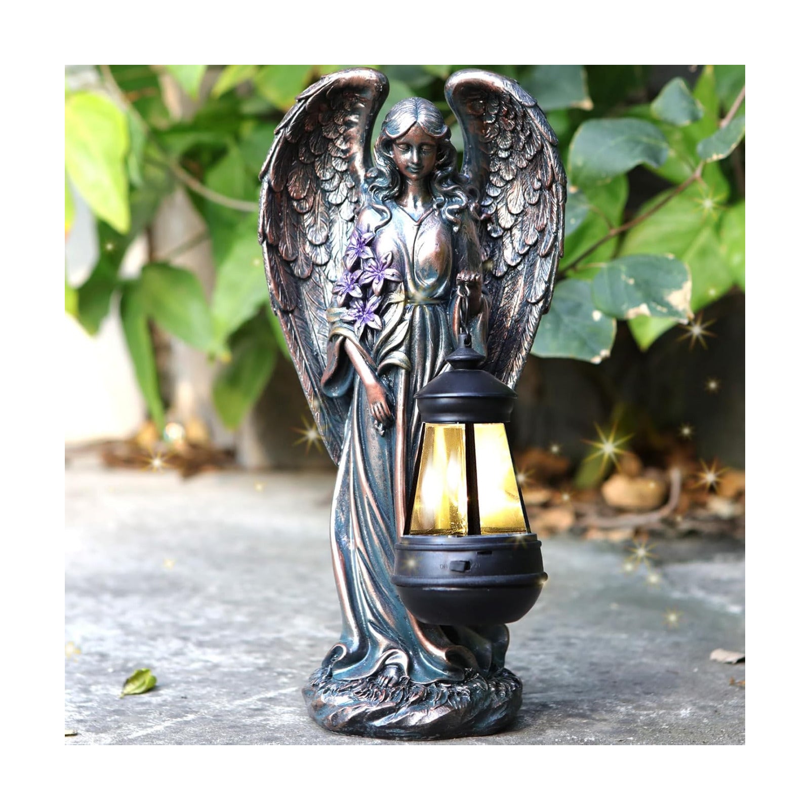 VChymm Solar Angel Outdoor Garden Decor Statues – 13.2 inches Solar Outdoor Sculptures for Outside Yard Art Patio