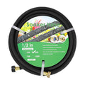 MAMIZO Soaker Hose 50 ft 1/2", Solid Brass Connectors Rubber Longer Lasting, Heavy Duty Drip Hose to Save 70% Water