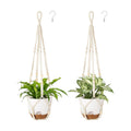 Mkono 7.5 Inch Hanging Planters for Indoor Plants, Macrame Plant Hanger 2Pc | Self-Watering Plant Pots, Hanging