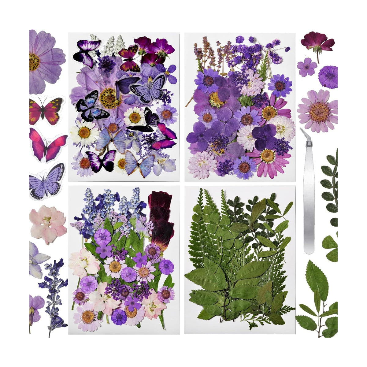 Dried Flowers for Resin 119Pcs Pink Real Natural Pressed Flowers