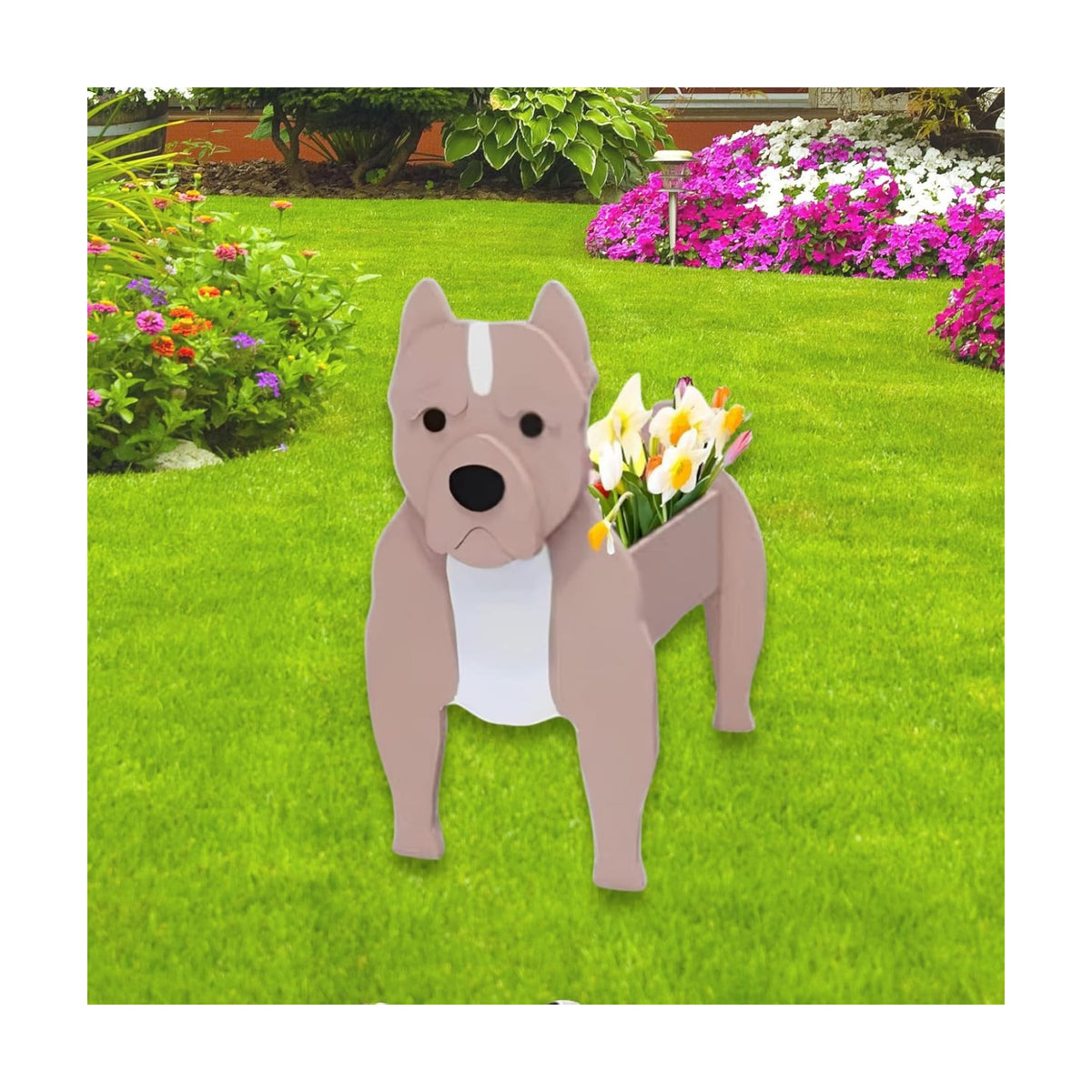 Bulldog Dog Planter Pots, Animal Shaped Flower Pot | Cute Plant Gift for Women and Pet Lovers, Indoor Outdoor Garden