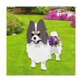 Grey and White Pomeranian Dog Planter, Animal Shaped Flower Pot | Cute Plant Gift for Women and Pet Lovers, Indoor