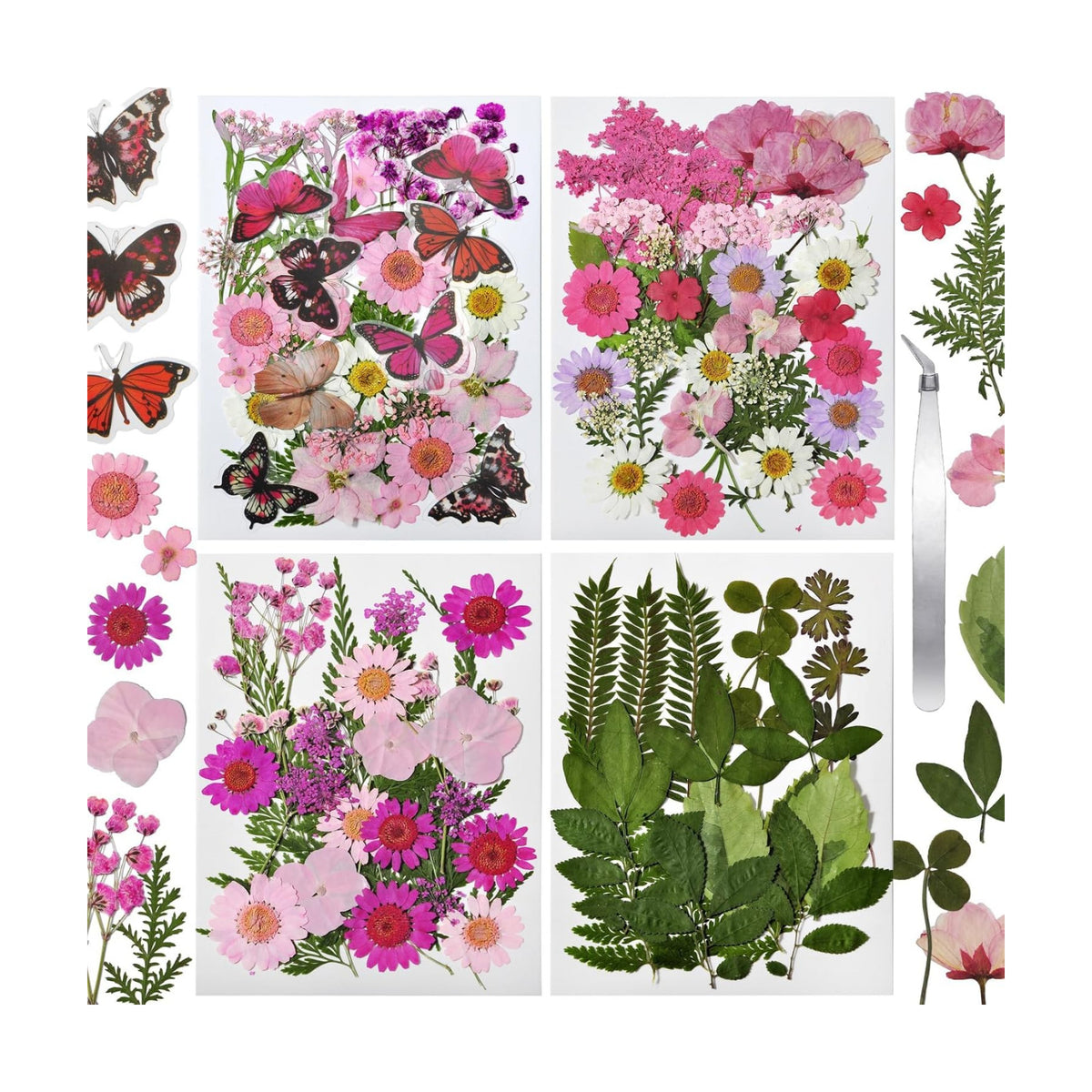 Dried Flowers for Resin 116Pcs Pink Real Natural Pressed Flowers