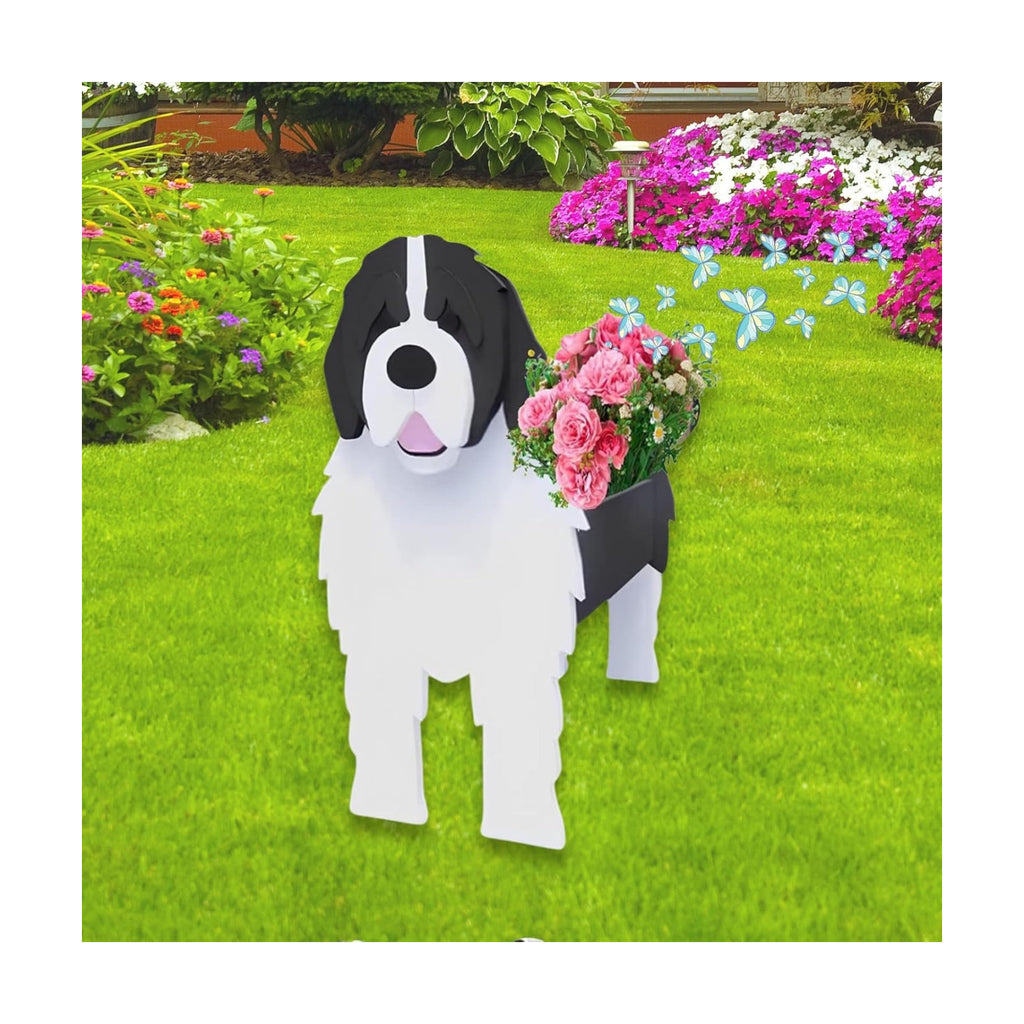 Newfoundland Dog Planter Pots, Animal Shaped Flower Pot | Cute Plant Gift for Women and Pet Lovers, Indoor Outdoor