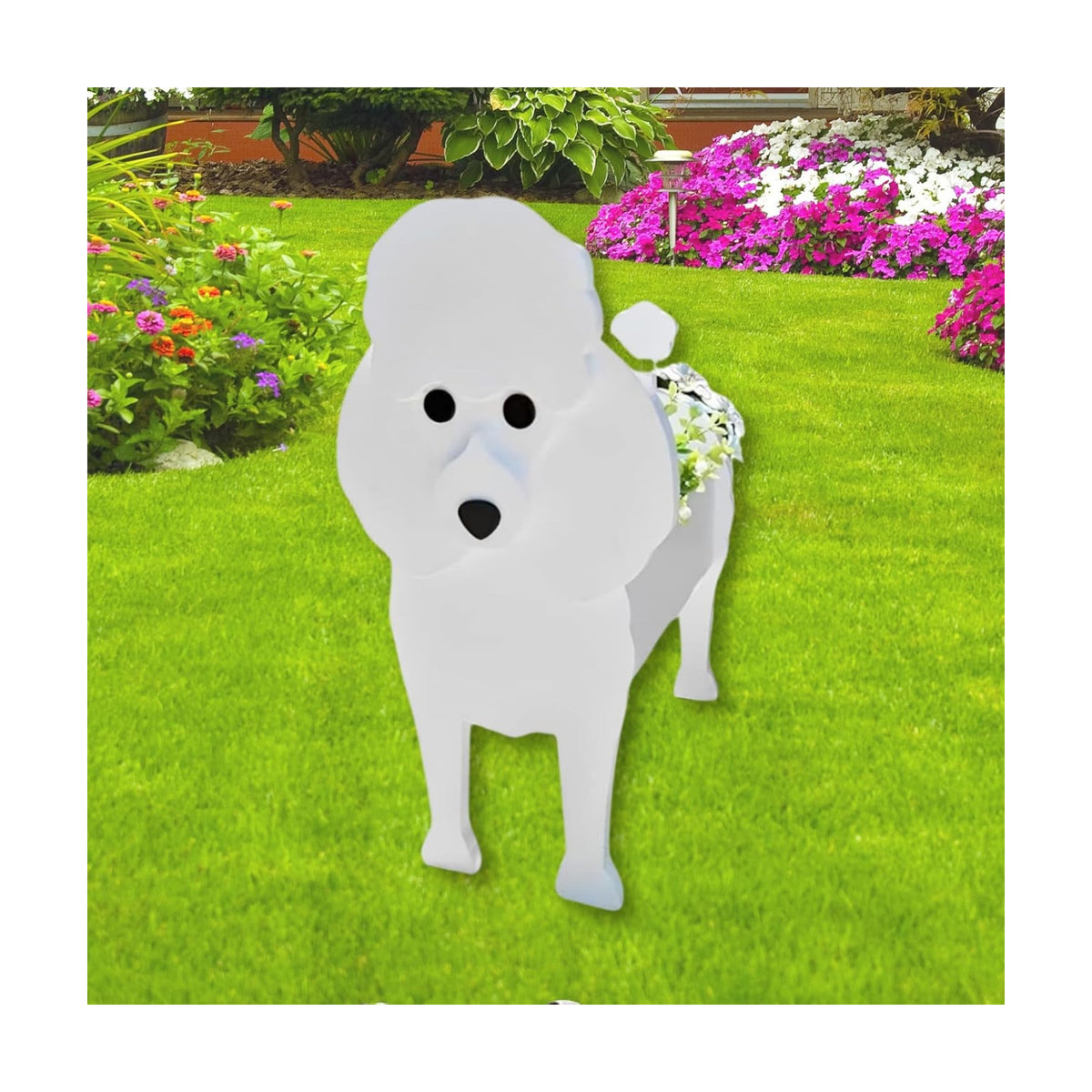 Poodle Dog Planter Pots, Animal Shaped Flower Pot | Cute Plant Gift for Women and Pet Lovers, Indoor Outdoor Garden