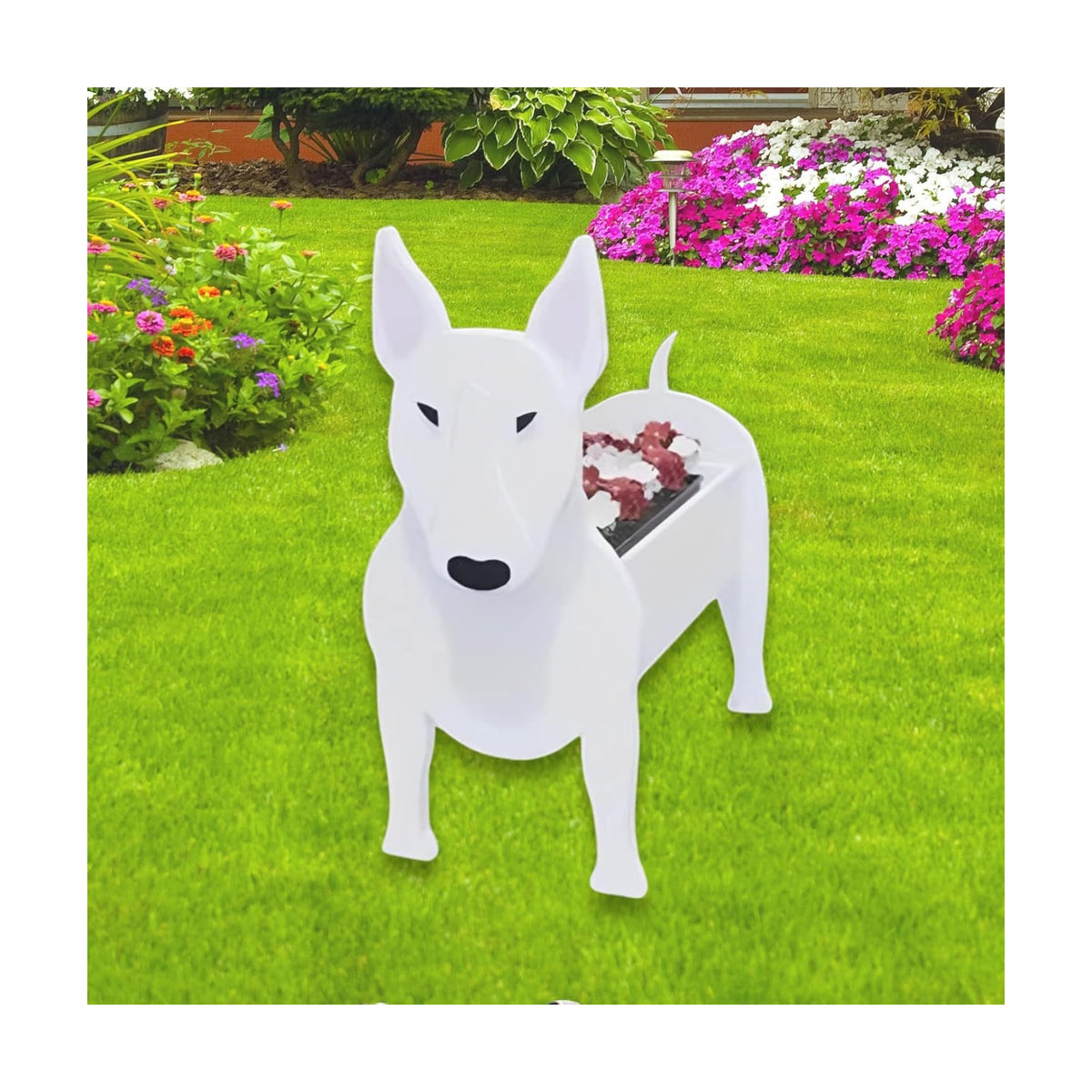 Bull Terrier Dog Planter Pots, Animal Shaped Flower Pot | Cute Plant Gift for Women and Pet Lovers, Indoor Outdoor