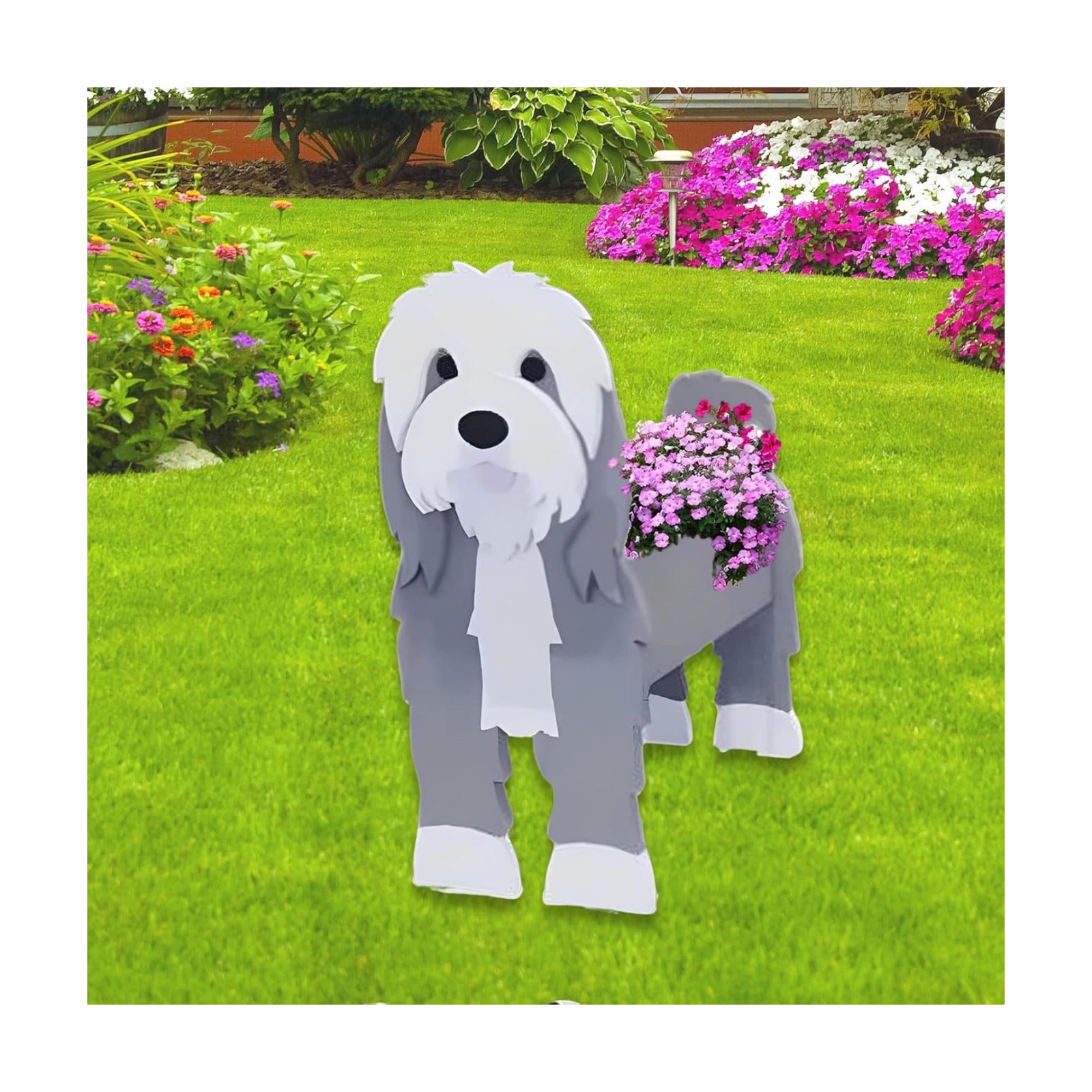 Baba Collie Dog Planter Pots, Animal Shaped Flower Pot | Cute Plant Gift for Women and Pet Lovers, Indoor Outdoor