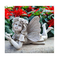 MeritMode Fairy Flower Garden Outdoor Statue - Angel Holding Bird | Hand-Painted Resin, Outdoor Angel Figurine , Flower
