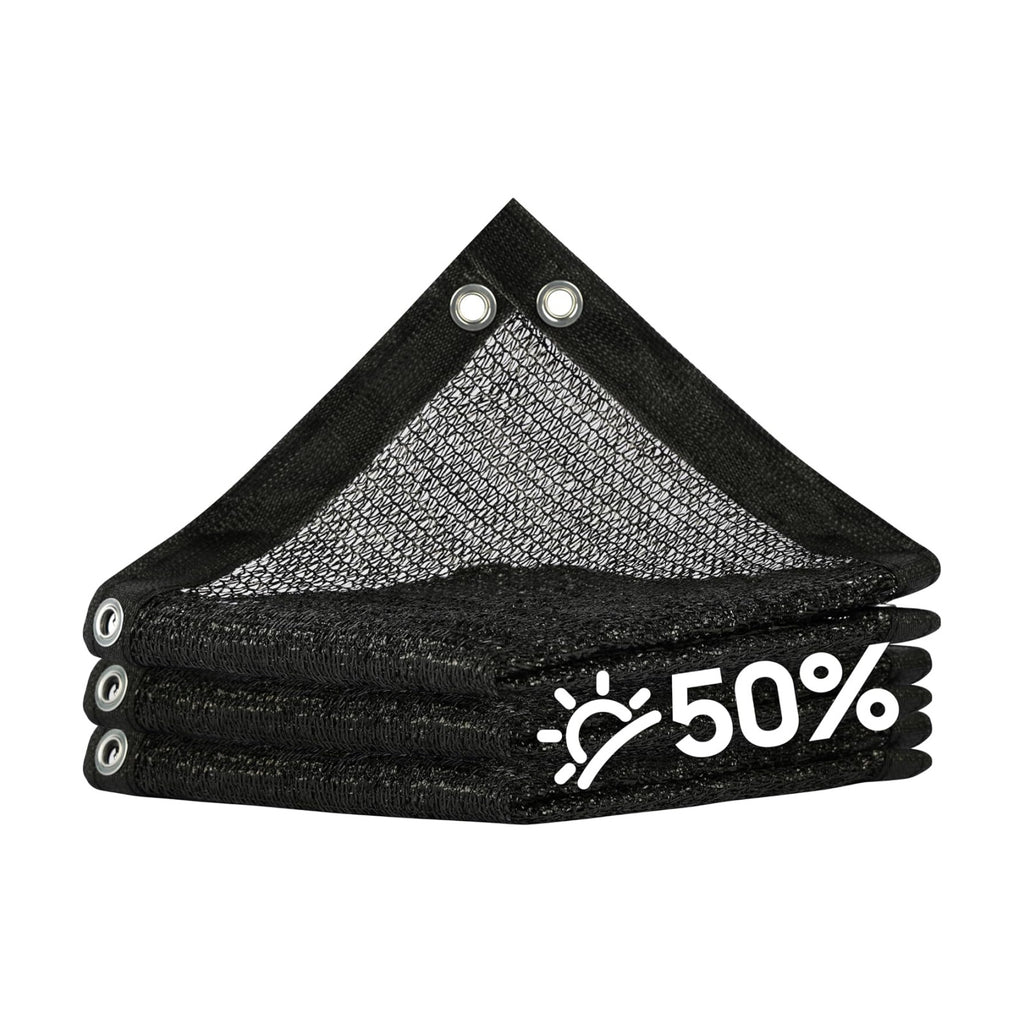 ColourTree 50% Black Shade Cloth, 8FT x 12FT Mesh Tarp, UV Resistant Netting with Upgrade Grommets for Plant Cover
