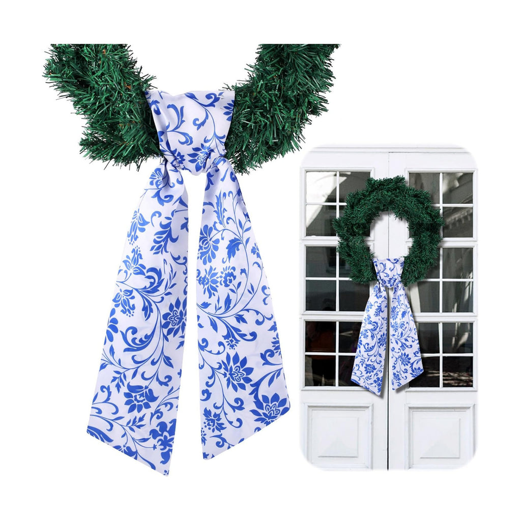 VitalCozy Chinoiserie Wreath Sash for Front Door