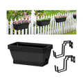 4 Pack Window Boxes Planters Railing Planter Box with Adjustable Brackets | Deck Railing Hanging Flower Pots 17’’