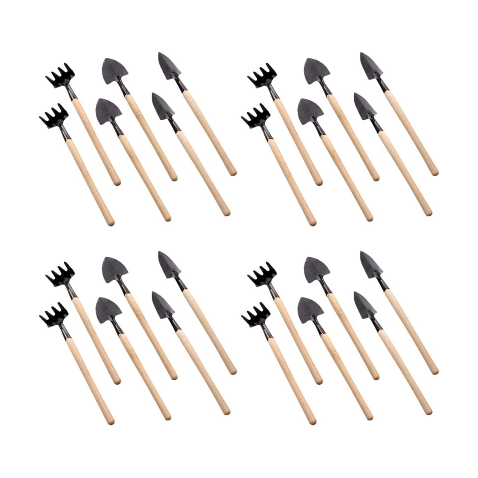 GANAZONO 8 Sets Mini Gardening Tools Portable Garden Hand Tools Set Miniature Gardening Rake Trowel and Shovel for
