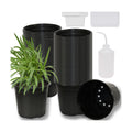 60-Pack 2 Gallon Flexible Plastic Plant Pots with 50Pcs Plant Labels,Thickened Soft Seed Starting Container for Indoor