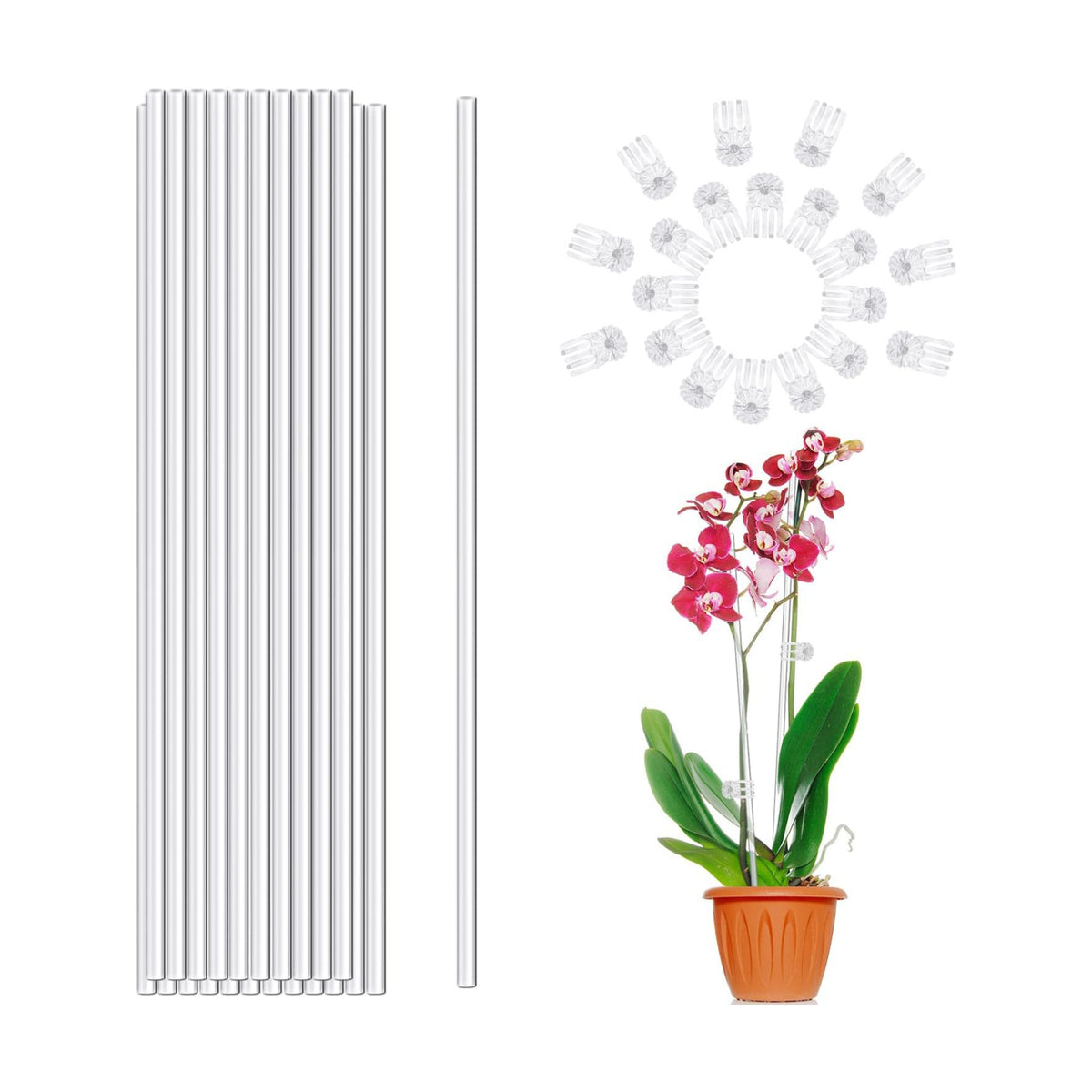 18IN Plant Stakes, Plant Sticks 20PCS Acrylic Clear Plant Support Stakes