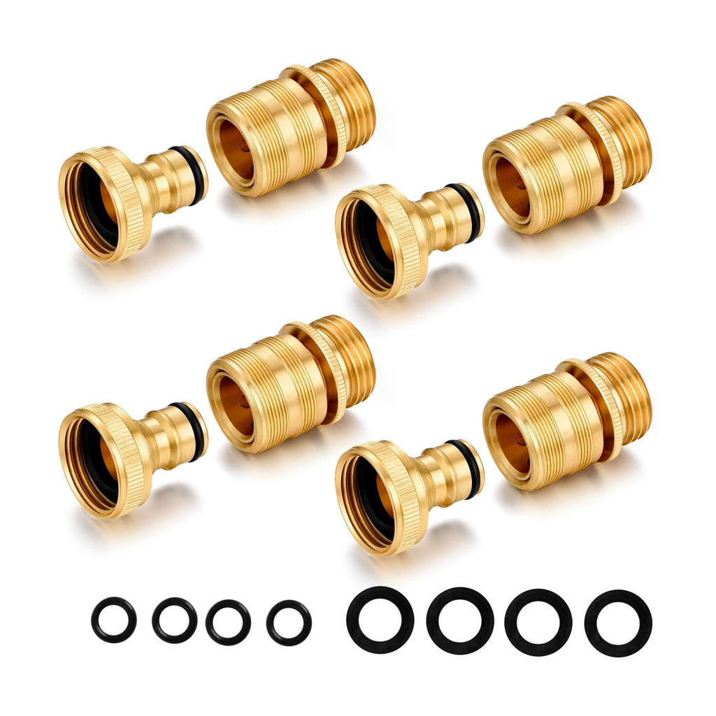 Solid Brass 3/4" GHT Garden Hose Quick Connector | Leak - Proof, Heavy - Duty for Outdoor garden watering and car