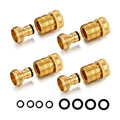 Garden Hose Quick Connect Solid Brass 3/4 inch GHT Internal Thread Quick Connect Fittings Famale Quick Connector 4 Set