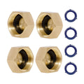 VANCOCO Garden Hose Cap, 3/4" Brass Outdoor Faucet Caps 4-Pack, Rust-Proof Female Fitting Hose Caps with Washers for Garden Hose Splitter, Outdoor Spigot