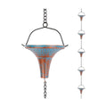 10 Ft Rain Chains for Gutters, Rain Catcher Chain for Eaves Drainage | Metal Rain Gutter Chains with 10 Blue Funnel