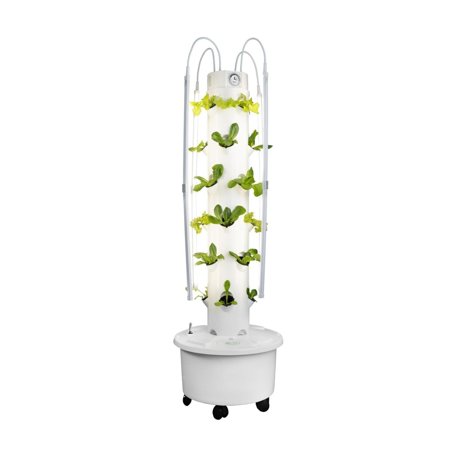 GX Hydroponic Tower | Vertical Planter Tower | Hydroponics Growing System Kit | Food Grade with 24 Net Pots (with LED