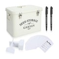 Maitys Seed Storage Container Box with Lid Garden Seed Packet Storage Organizer Decorative with Dividers and 100 Plant