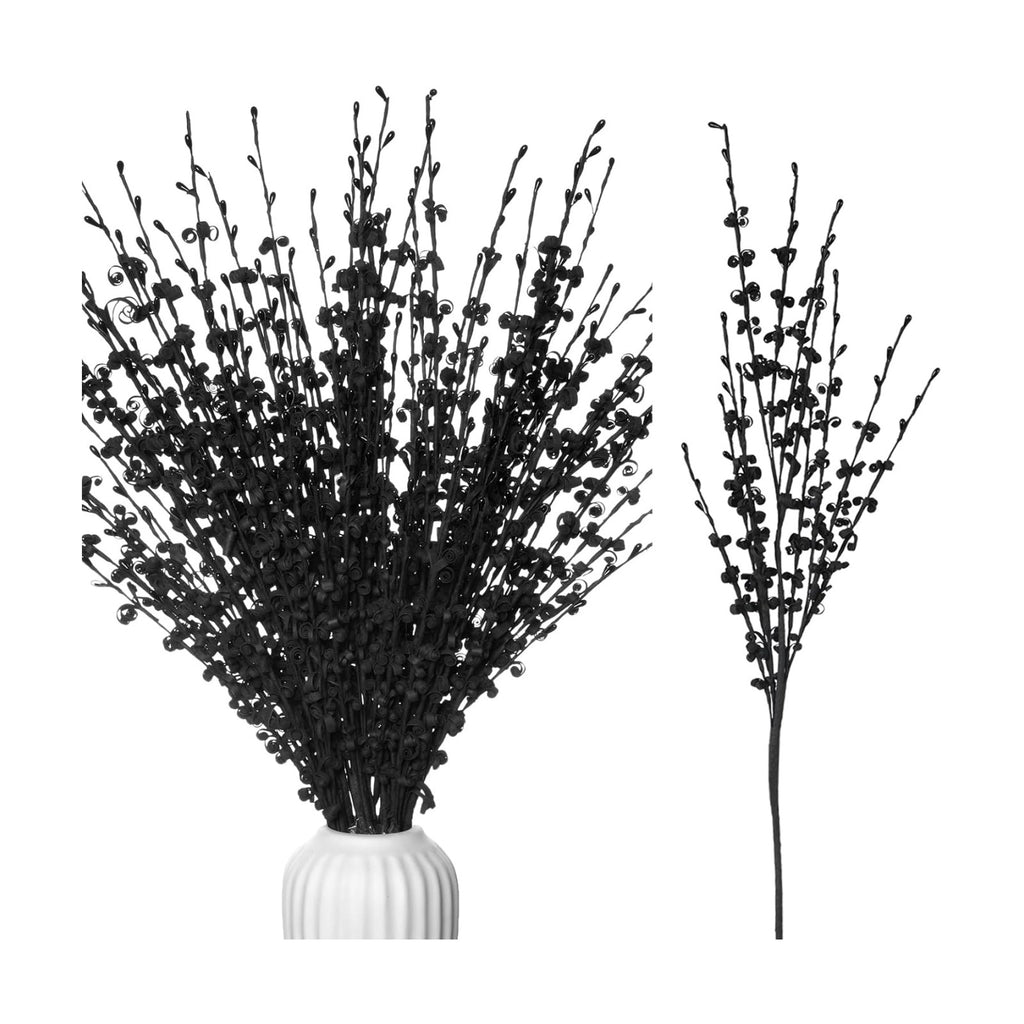 5Pcs 29.5" Black Artificial Jasmine Flowers Stem for Vase DIY Wreath Decor