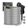 Garden Hose 50 FT, Metal Stainless Steel Water Hose with 10 Function Nozzle | No Kinks, Flexible Hose, Lightweight