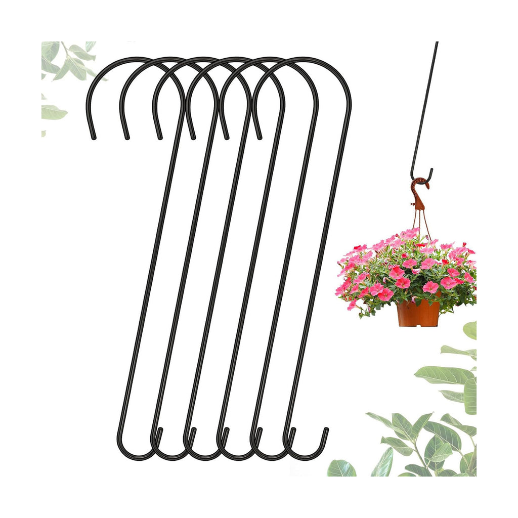 6 Packs 24 Inch Long S Hooks for Hanging Plants,Extra Large S Hooks,Metal Bird Feeder Hooks, Rustproof Garden Planter
