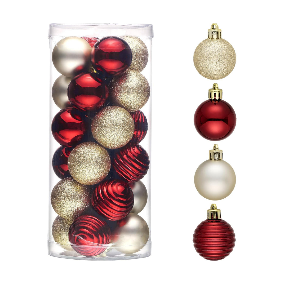 Valery Madelyn Small Christmas Tree Decorations Ball Ornaments 24ct 1.57"