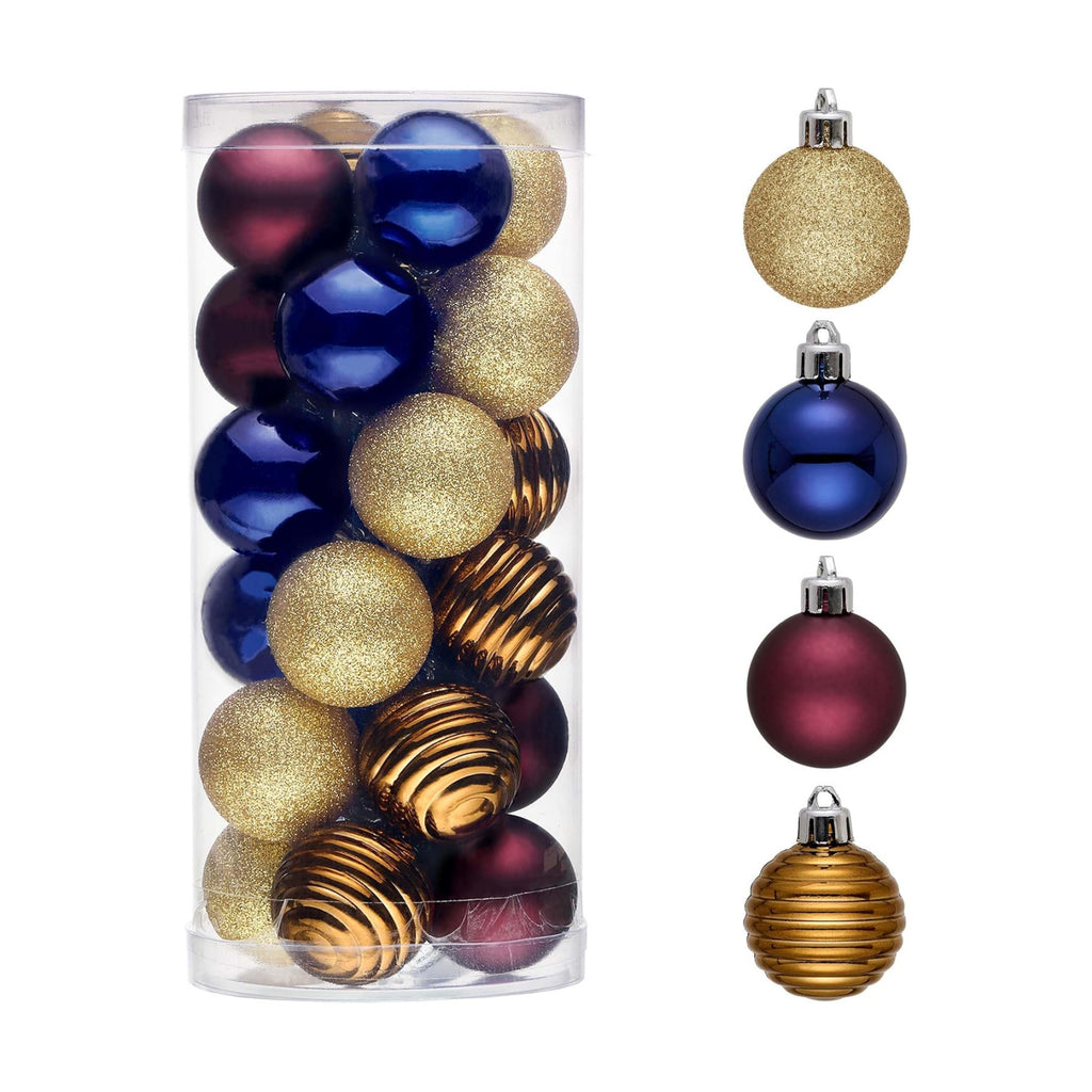 Valery Madelyn Small Christmas Tree Decorations Ball Ornaments 24ct 1.57"