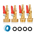 RV Winterize Blowout Adapter with 1/4" Quick Connect Plug and 3/4" Garden Water Hose Threading with Valve (4 Pack)