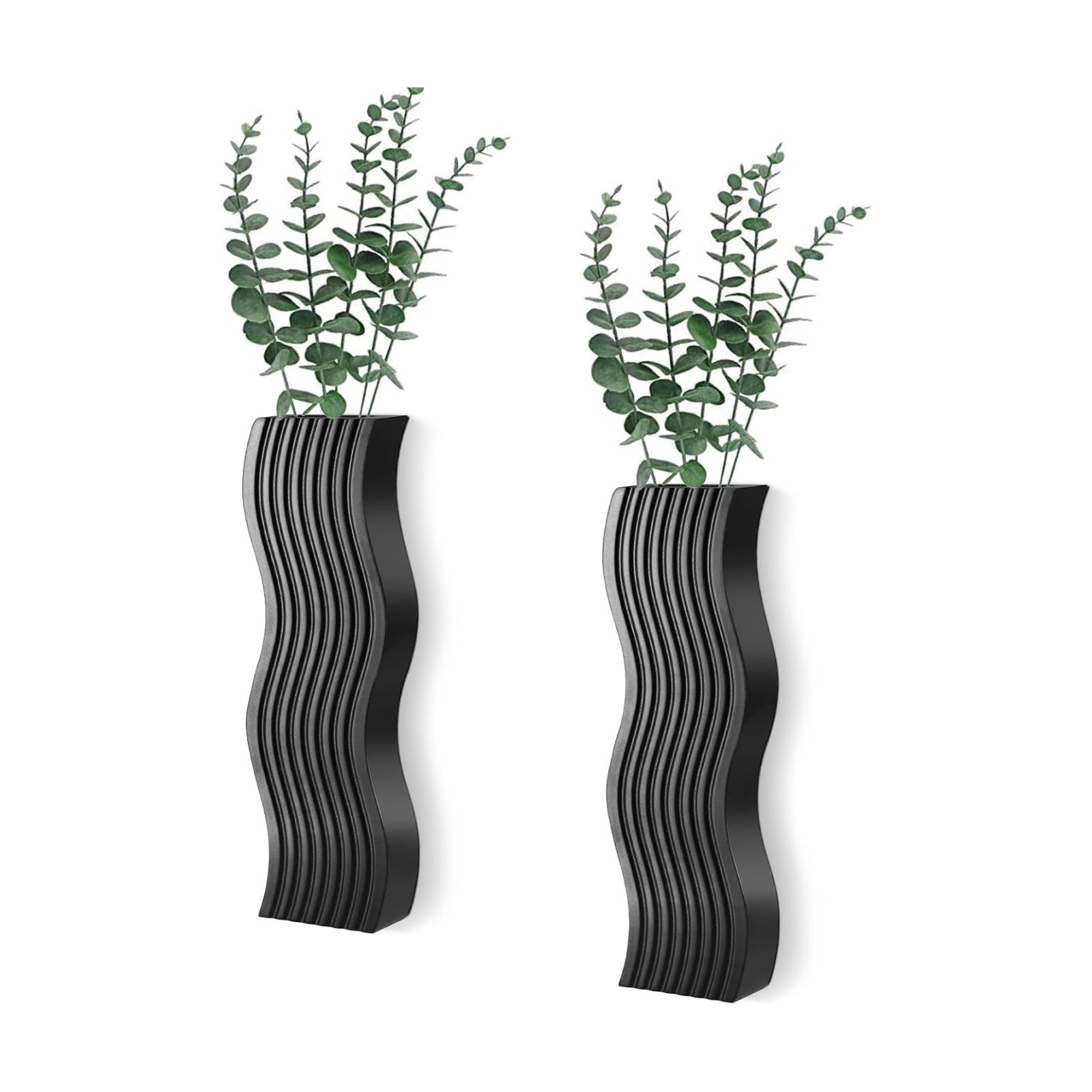2 Pack Wall Decor Wood Wall Planters for Indoor Plants, Modern Wall Planter for Bathroom, Kitchen, Dining Room, Living