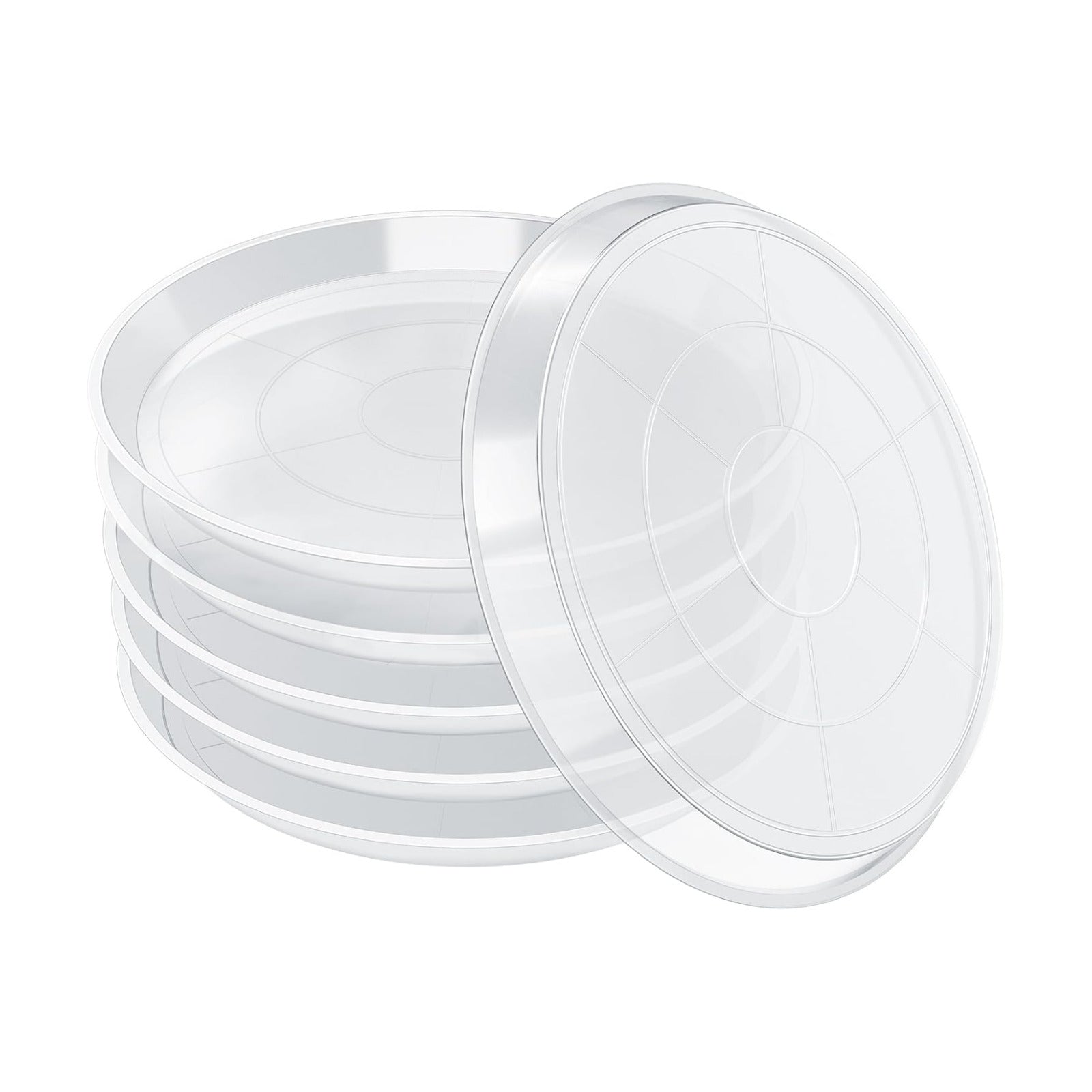 FUIJOL Clear Plant Saucer 12 14 16 18 20 Inch, Durable Plant Drip Trays Saucers for Pots, No Holes Water Catcher Trays