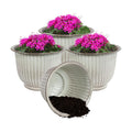 Sunnydaze Carlotta 14.75 in Outdoor Plant Pot Set - Matte Brown - Set of 4 | 4.2-Gallon Capacity - Rust-Resistant Metal