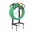 Qatsrin Super Stable Garden Hose Holder, Water Hose Reel holds 160ft, Black | Freestanding Water Hose Storage Hanger