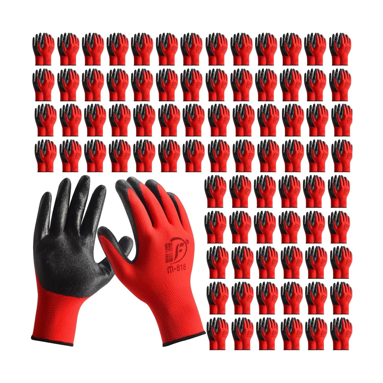 YOUKE OLA 90 Pair Gardening Gloves for Men Women, Breathable Rubber Coated Garden Gloves Working Gloves for Gardening
