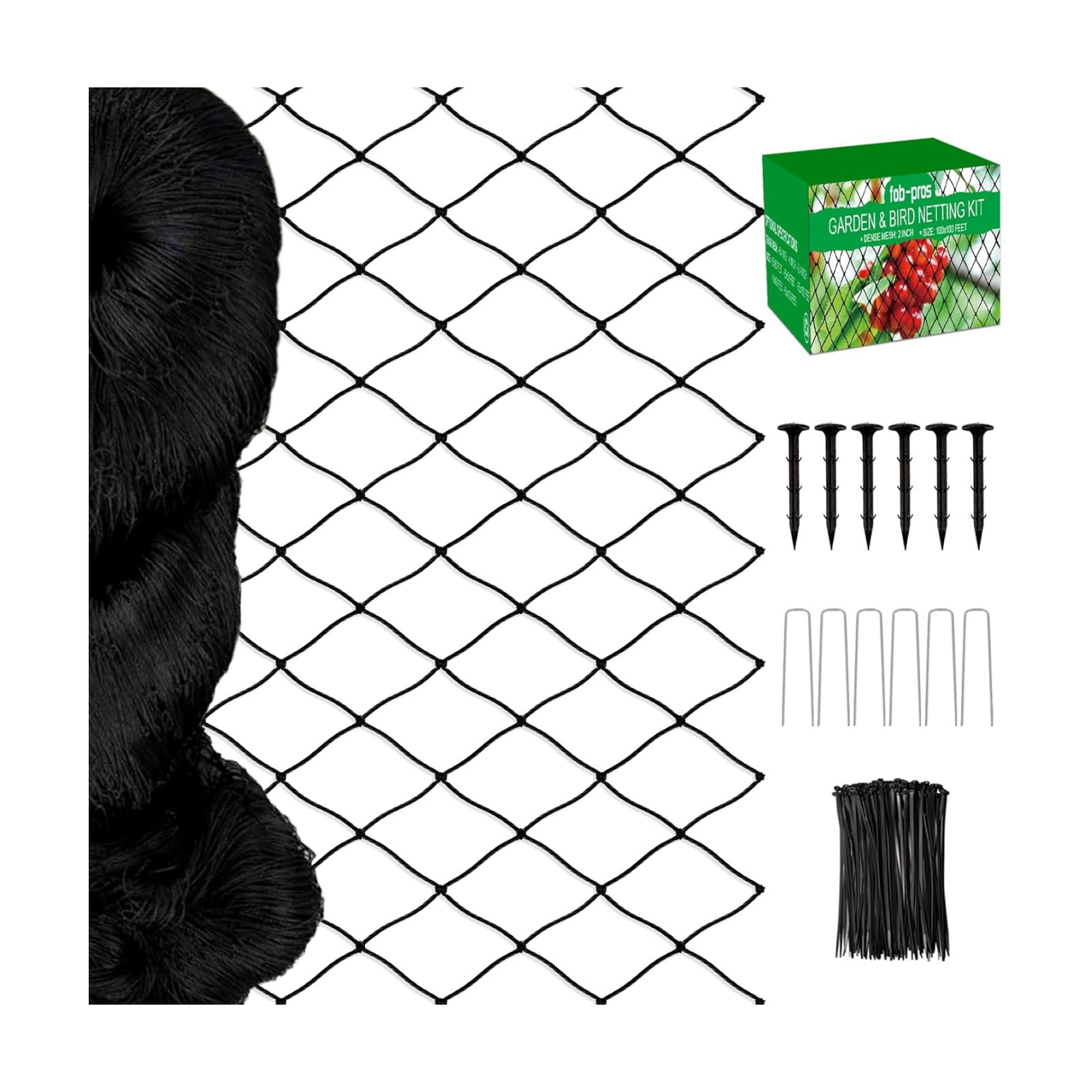 Bird Netting 25'x100' Heavy Duty Nylon Net with 2" Mesh, Garden Netting | Poultry Netting for Chicken Coop Roof, Aviary