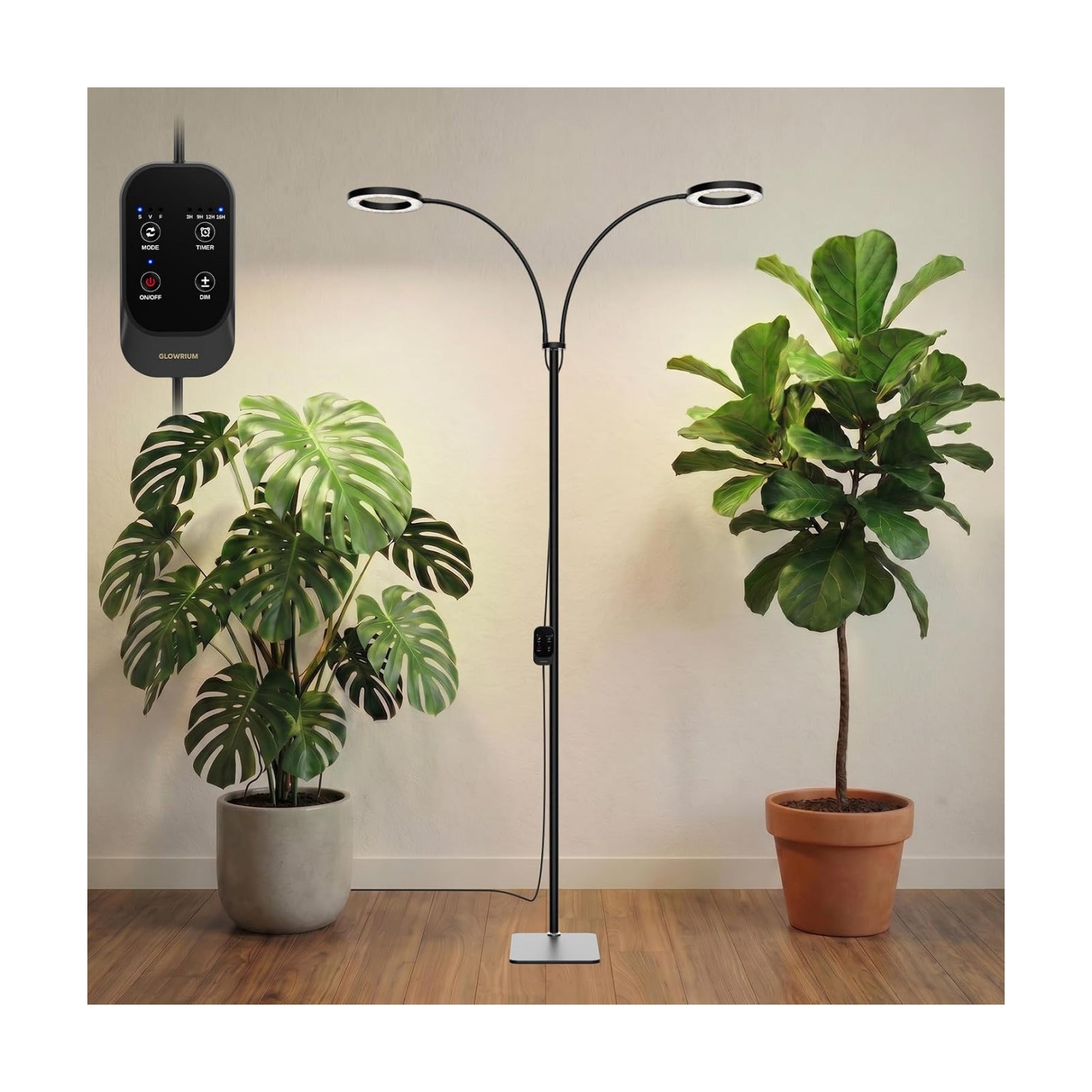Grow Lights for Indoor Plants,Full Spectrum Plant Light with Stand | 36W Floor Grow Light with Adjustable Height