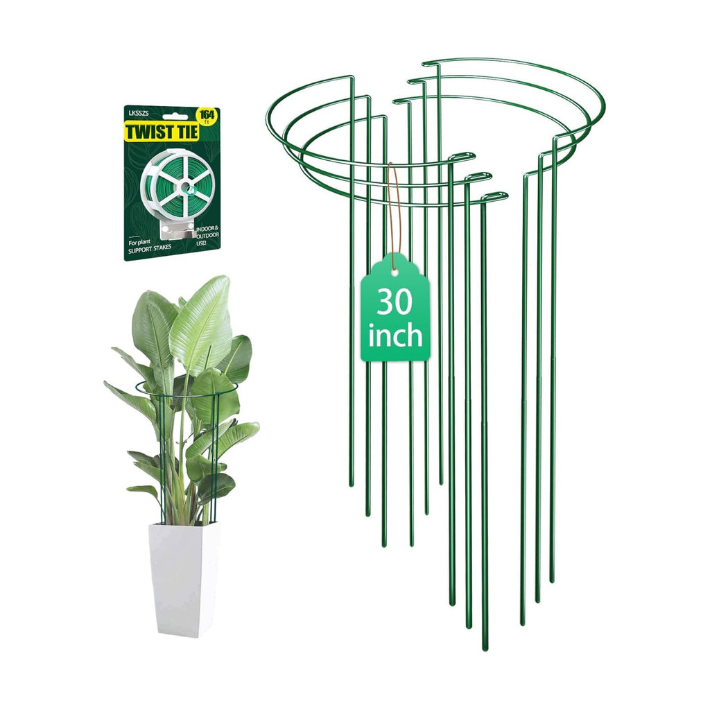 6 Pack 30 inch Plant Support Stakes, Heavy-Duty Half Round Peony Support, Garden Plant Stakes Cage for Outdoor Plants