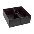 AuldHome Design Umbrella Planter for Patio Table (Black Square), w/Umbrella Hole, Enamelware Rectangular Planter Pots