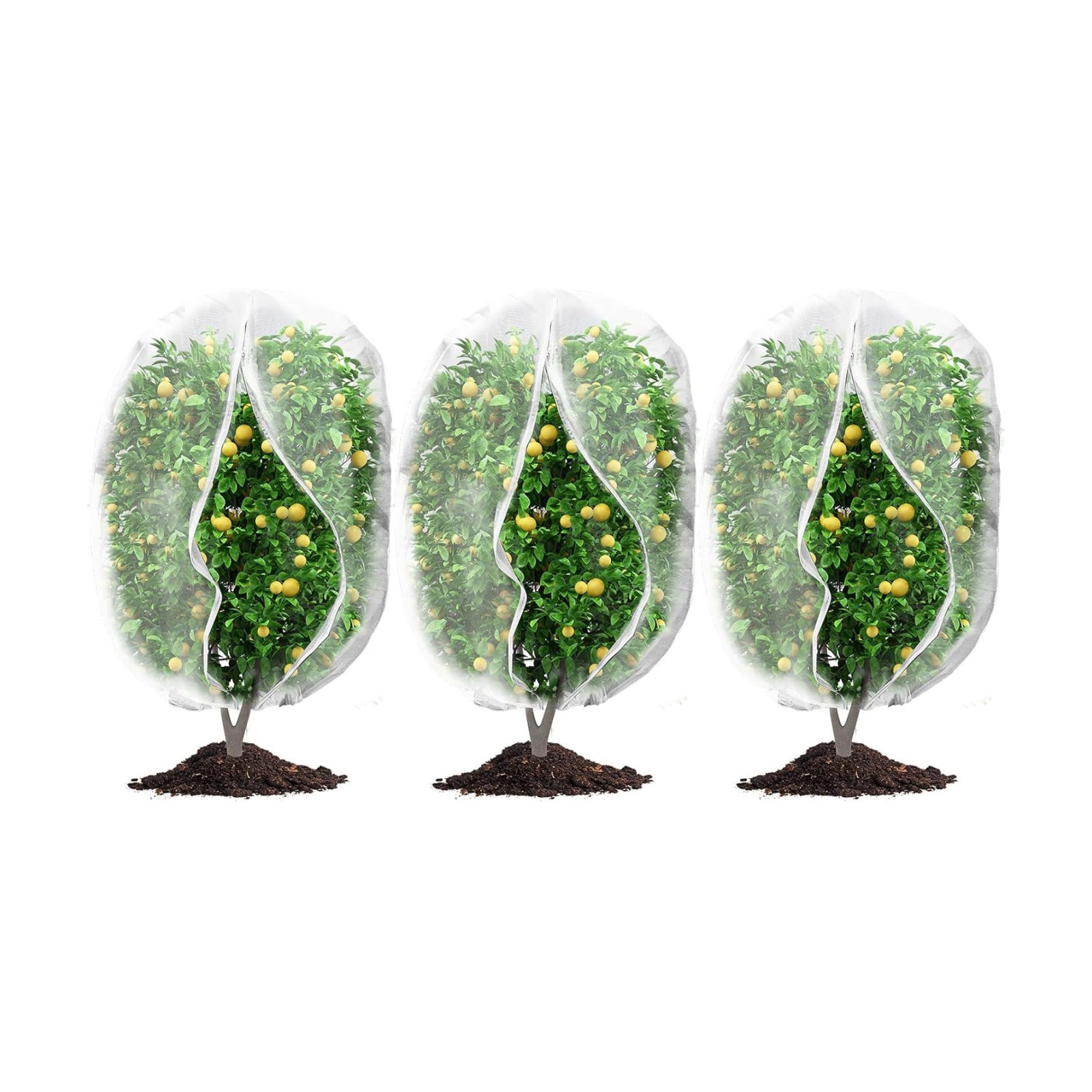 3Pcs Plant Covers from Insects, Bird Netting Barrier for Blueberry Bushes with Drawstring Zipper Mesh Garden Netting
